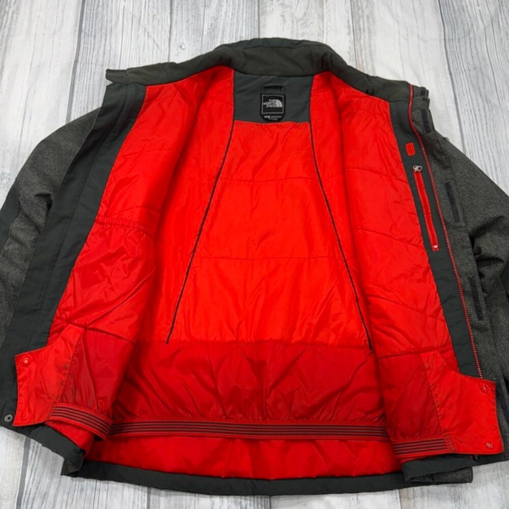 The North Face HYVENT Full Zip Ski Jacket Large Houndstooth Green Mens No Hood - Picture 6 of 16